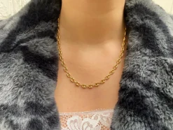 Collier Or jaune maille "Grain de café"