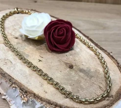Collier Or Jaune Maille Grain de Riz