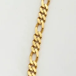 Collier or jaune maille gourmette alternée 3+1