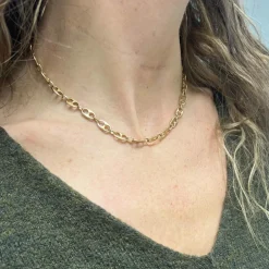 Collier Or Jaune Maille Grain de Café