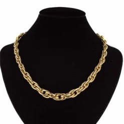 Collier or jaune maille imbriquée
