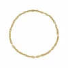 Collier or jaune, maille marine.