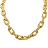 Collier or jaune, maille marine.