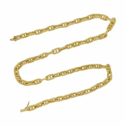 Collier or jaune, maille marine.