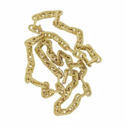 Collier or jaune, maille marine.
