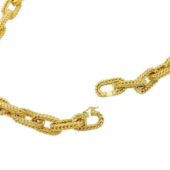 Collier or jaune, maille marine.