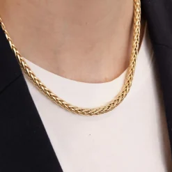 Collier Or jaune maille palmier