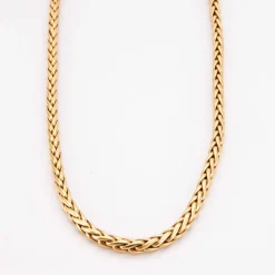 Collier Or jaune maille palmier