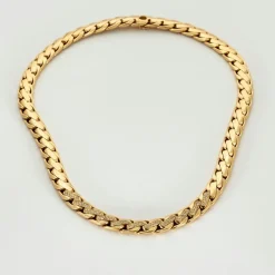 Collier or jaune maille palmier
