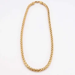 Collier Or jaune maille palmier