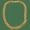 Collier or jaune maille royale 4 Faces