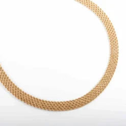 COLLIER OR JAUNE MAILLE TRESSEE