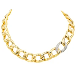 Collier Or jaune, Or blanc Diamant