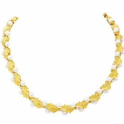 Collier Or jaune Perle, Diamant