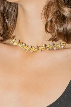 Collier Or jaune Perle, Diamant