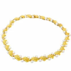 Collier Or jaune Perle, Diamant