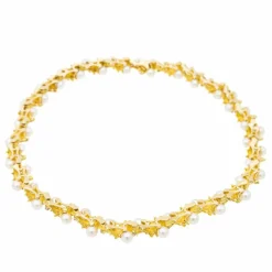 Collier Or jaune Perle, Diamant