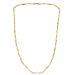 Collier or jaune perles