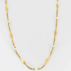 Collier or jaune perles