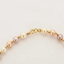 Collier or jaune perles de culture