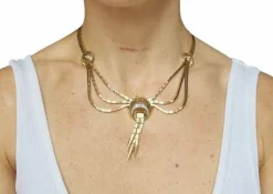 Collier or jaune, platine et diamants
