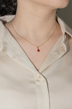 Collier Or jaune Rubis