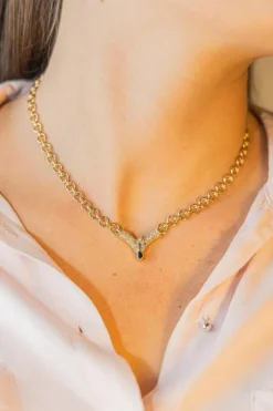 Collier Or jaune Saphir