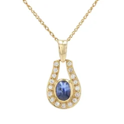 Collier or jaune saphir diamants