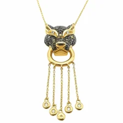 Collier or jaune saphir et diamants