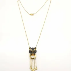 Collier or jaune saphir et diamants