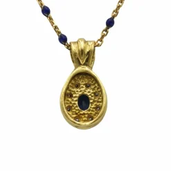 Collier or jaune saphir et diamants