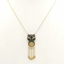 Collier or jaune saphir et diamants