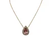 Collier or jaune serti d'une tourmaline et de diamants