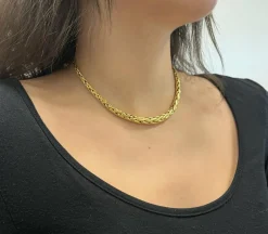 Collier Or Maille Palmier