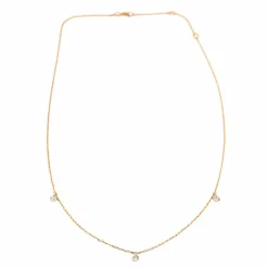 COLLIER OR ROSE 3 DIAMANTS 0,09ct