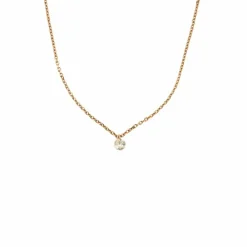 COLLIER OR ROSE DIAMANT 0,10ct
