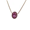 Collier or rose et saphir rose
