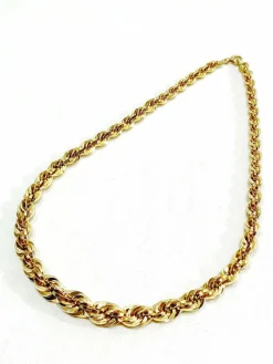 Collier Or Rose Maille Corde