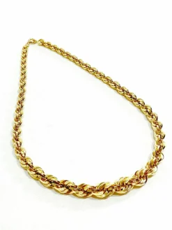 Collier Or Rose Maille Corde