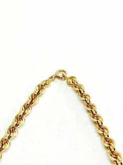 Collier Or Rose Maille Corde