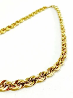 Collier Or Rose Maille Corde