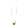 Collier or rose serti de saphir multi-couleur