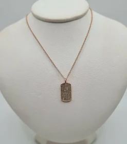 Collier or rose serti de diamants