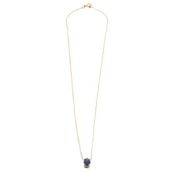 Collier or rose serti d’un saphir