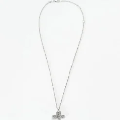 Collier papillon or blanc diamants