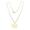 Collier papillon or jaune