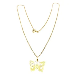 Collier papillon or jaune