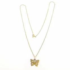 Collier papillon or jaune