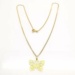 Collier papillon or jaune