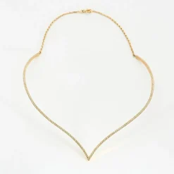 Collier pavé de diamants or jaune